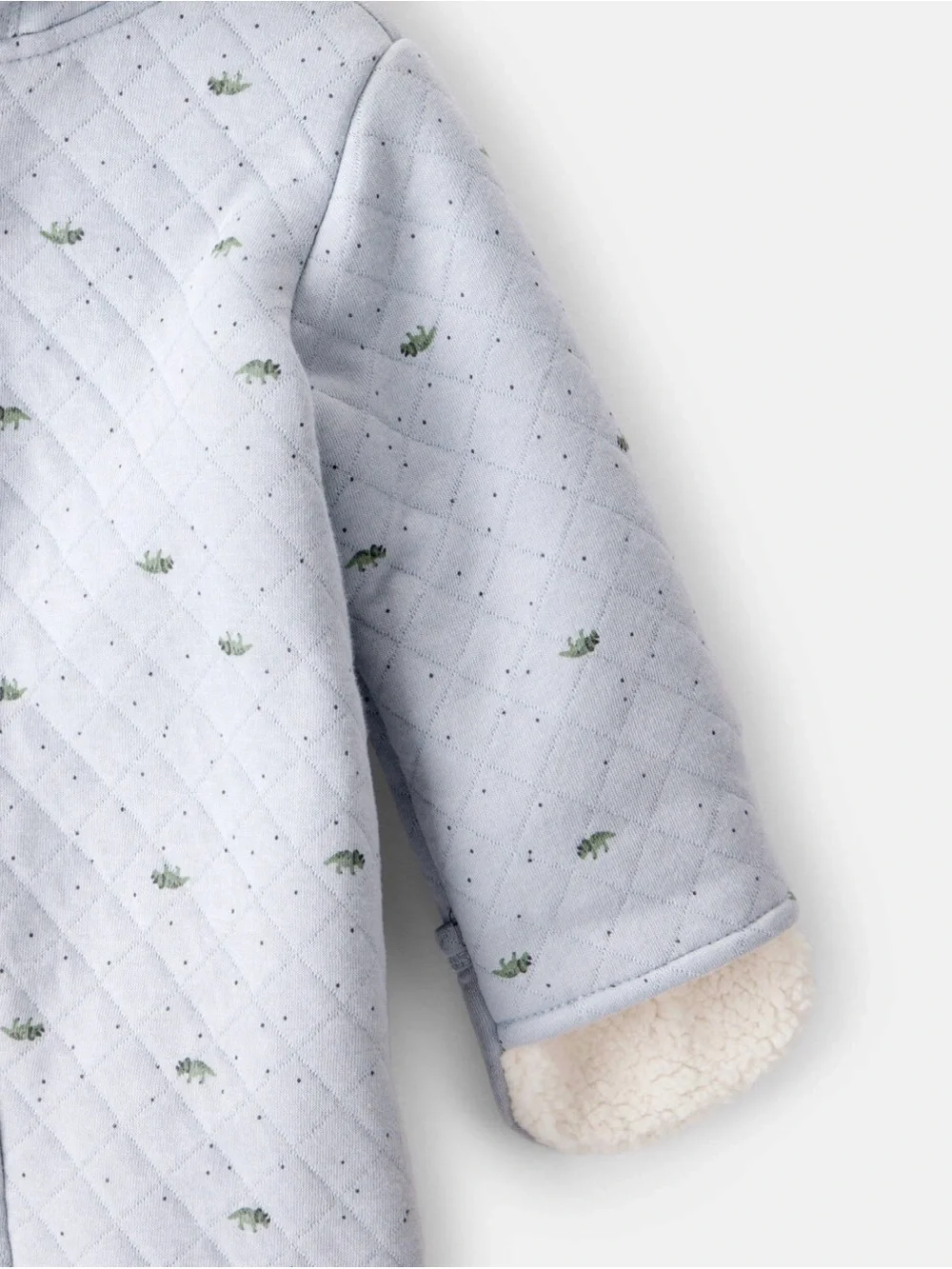 Carter’s Baby Boy Dinosaur Print Sherpa-Lined Long-Sleeve Jumpsuit Blue 6 Months